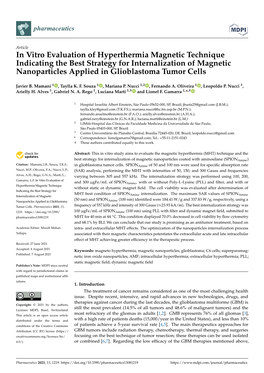 In Vitro Evaluation of Hyperthermia Magnetic Technique Indicating the Best Strategy for Internalization of Magnetic Nanoparticles Applied in Glioblastoma Tumor Cells