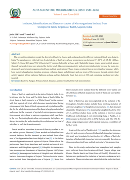 Isolation, Identification and Characterization of Microorganisms