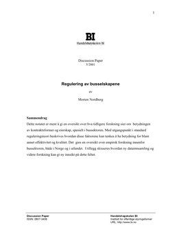 Regulering Av Busselskapene