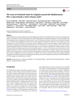 The Reuse of Reclaimed Water for Irrigation Around the Mediterranean Rim: a Step Towards a More Virtuous Cycle?