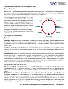 Mutual Fund Distributors Certification Examination – Important Notes