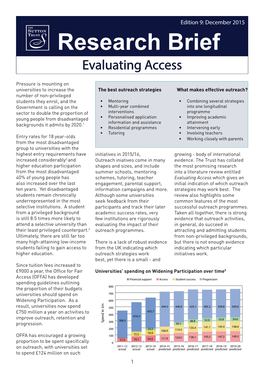 Research Brief Evaluating Access
