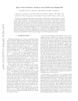 Three Twin Neutrinos: Evidence from LSND and Miniboone