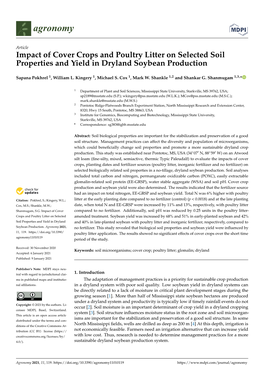 Impact of Cover Crops and Poultry Litter on Selected Soil Properties and Yield in Dryland Soybean Production