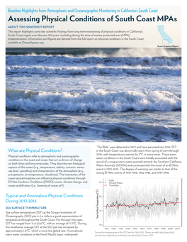 Assessing Physical Conditions of South Coast Mpas