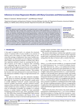 Inference in Linear Regression Models with Many Covariates and Heteroscedasticity