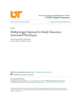 Multipronged Approach to Study Glaucoma-Associated Phenotypes