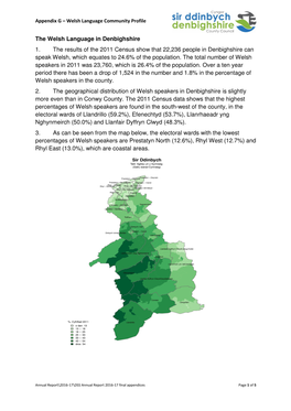 Appendix G Welsh Language Community Profile