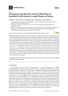 Estimating Age-Specific Natural Mortality for Sandfish in the Eastern