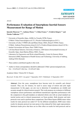 Performance Evaluation of Smartphone Inertial Sensors Measurement for Range of Motion