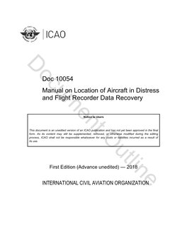 Doc 10054 Manual on Location of Aircraft in Distress and Flight Recorder Data Recovery