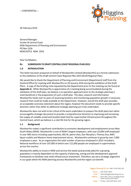 CONFIDENTIAL -- 26 February 2016 General Manager Hunter & Central Coast NSW Department of Planning and Environment PO