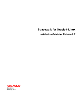 Spacewalk for Oracle® Linux Installation Guide for Release 2.7