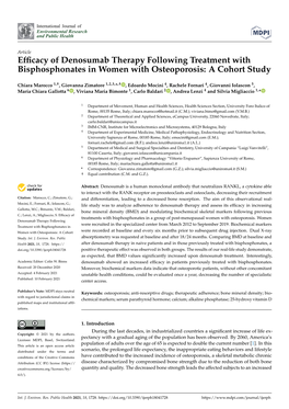 Efficacy of Denosumab Therapy Following Treatment With