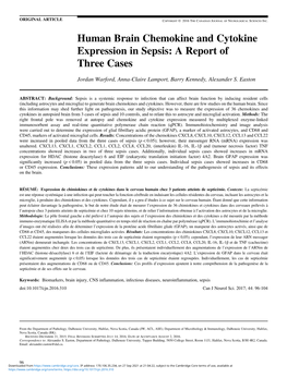 Human Brain Chemokine and Cytokine Expression in Sepsis: a Report of Three Cases