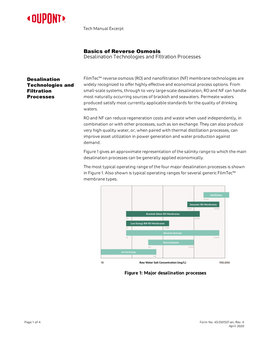 Basics of Reverse Osmosis Desalination Technologies and Filtration Processes Tech Manual Excerpt