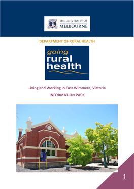 DEPARTMENT of RURAL HEALTH Living and Working in East