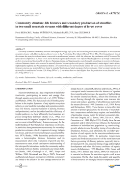 Community Structure, Life Histories and Secondary Production of Stoneflies in Two Small Mountain Streams with Different Degree of Forest Cover