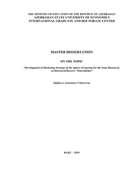 Master Dissertation