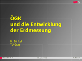 ÖGK Und Die Entwicklung Der Erdmessung