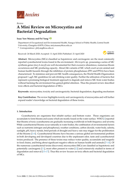 A Mini Review on Microcystins and Bacterial Degradation