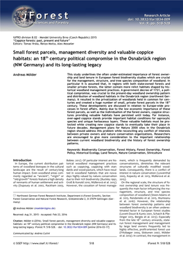 Mölder a (2016). Small Forest Parcels, Management Diversity