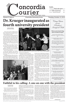 Dr. Krueger Inaugurated As Fourth University President