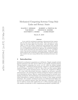 Mechanical Computing Systems Using Only Links and Rotary Joints