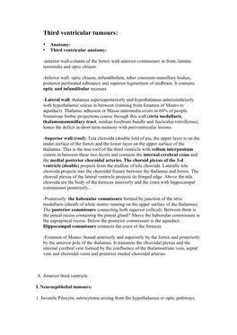 Third Ventricular Tumours