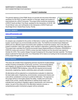 Northwest Florida Roads Project Overview