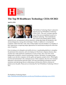 The Top 50 Healthcare Technology Ceos of 2021