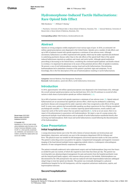 Hydromorphone-Induced Tactile Hallucinations: Rare Opioid Side Effect