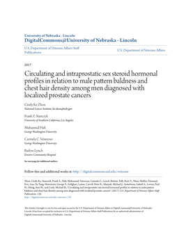 Circulating and Intraprostatic Sex Steroid Hormonal Profiles in Relation