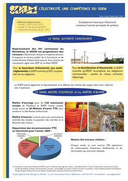 L'électricité, Une Compétence Du Sdem