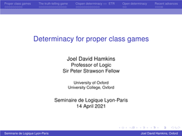 Determinacy-Of-Proper-Class-Games