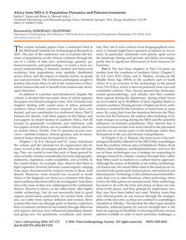 Africa from MIS 6–2: Population Dynamics and Paleoenvironments Sacha C