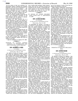 CONGRESSIONAL RECORD— Extensions of Remarks E956 HON