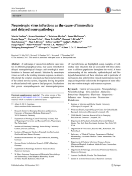 Neurotropic Virus Infections As the Cause of Immediate and Delayed Neuropathology