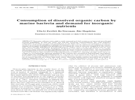 Consumption of Dissolved Organic Carbon by Marine Bacteria and Demand for Inorganic Nutrients