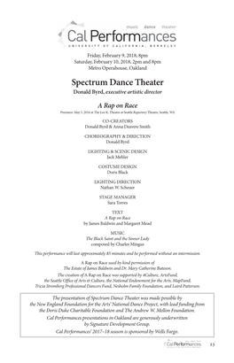 Spectrum Dance Theater Donald Byrd, Executive Artistic Director