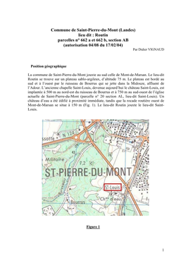 Rapport De Sondage Au Château Saint-Louis À Saint-Pierre-Du-Mont