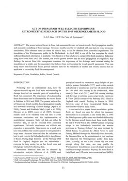 Retrospective Research on the 1945 Wierevgermeer Flood