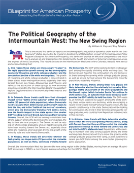 The Political Geography of the Intermountain West: the New Swing Region by William H