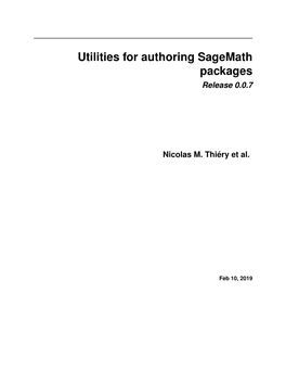 Utilities for Authoring Sagemath Packages Release 0.0.7