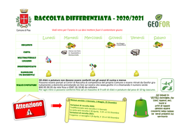 Raccolta Differenziata - 2020/2021