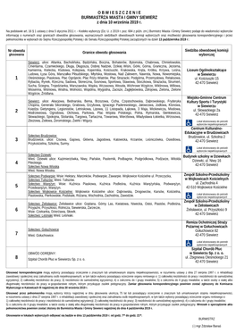 O B W I E S Z C Z E N I E BURMIASTRZA MIASTA I GMINY SIEWIERZ Z Dnia 10 Września 2019 R