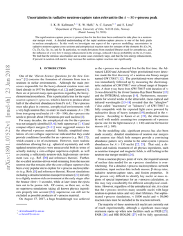 Uncertainties in Radiative Neutron-Capture Rates Relevant to the a ∼ 80 R-Process Peak