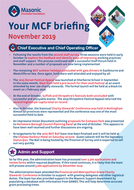 Your MCF Briefing November 2019