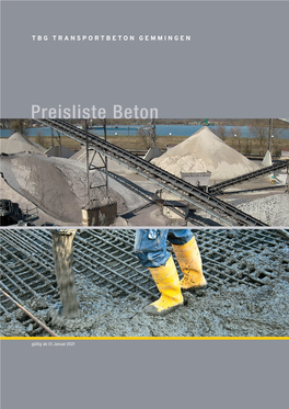 Preisliste Beton