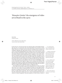 'Situaã§Ãµes-Limites': the Emergence of Video Art